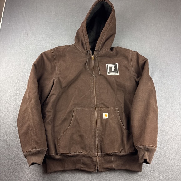 Carhartt Jackets & Blazers - Vintage Carhartt Jacket Women's M Brown WJ130 DKB Active Hooded Canvas Thrashed